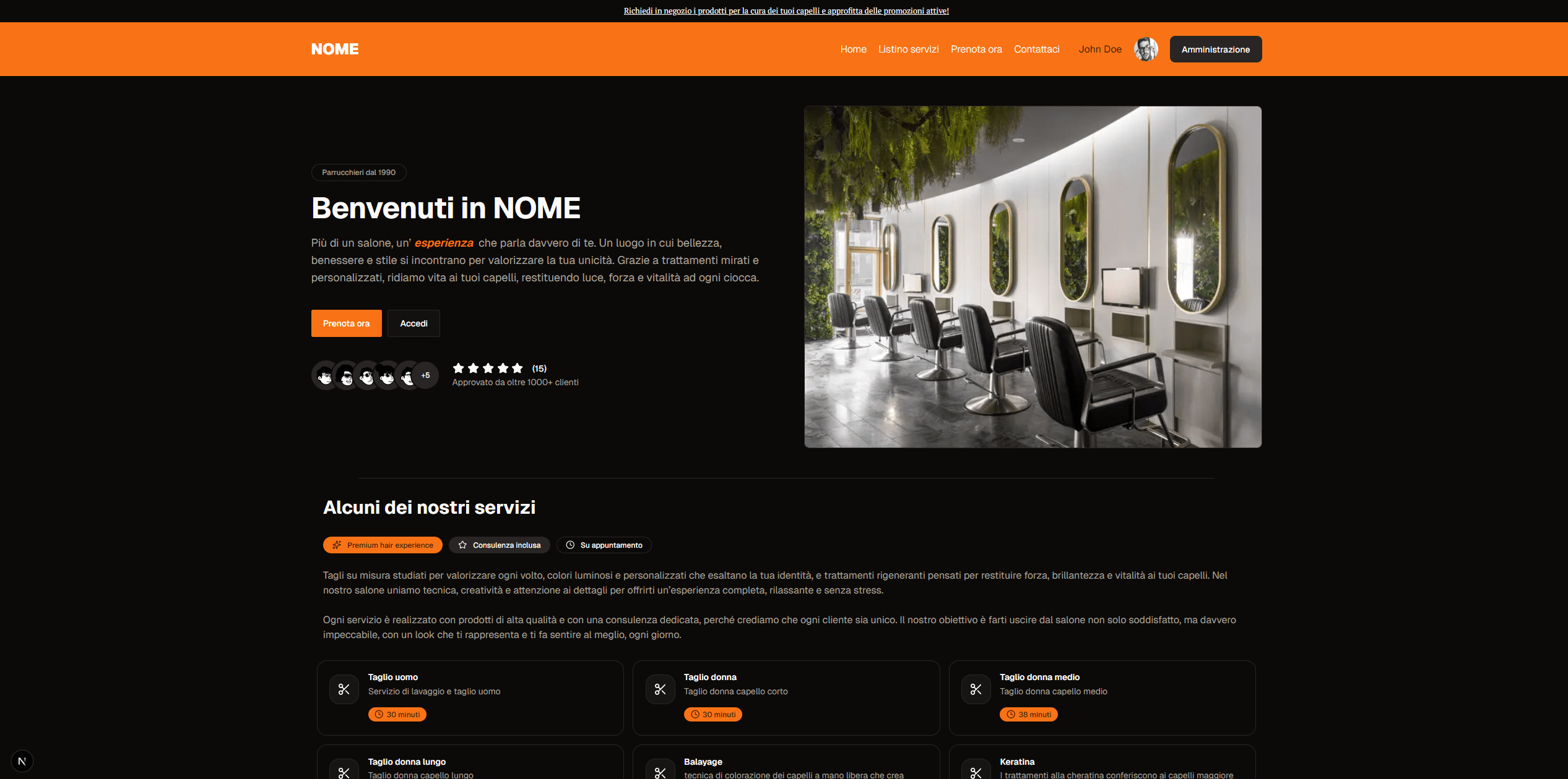 Anteprima della dashboard di Raiko CRM con gestione di clienti, appuntamenti e prodotti